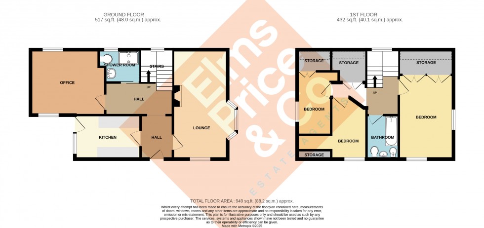 Floorplan for Beech Avenue, Wivenhoe